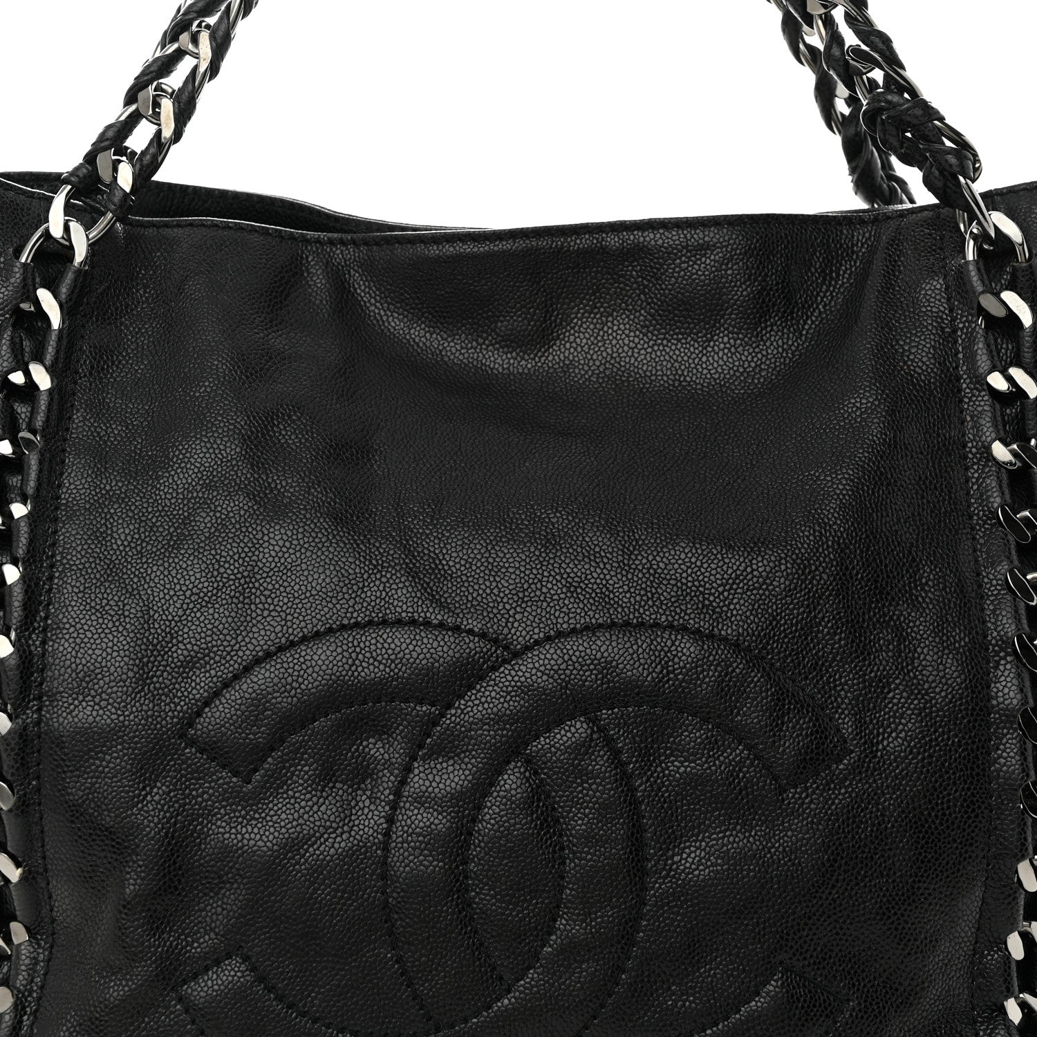Chanel Glazed Calfskin Modern Chain Tote Black 8 of 12