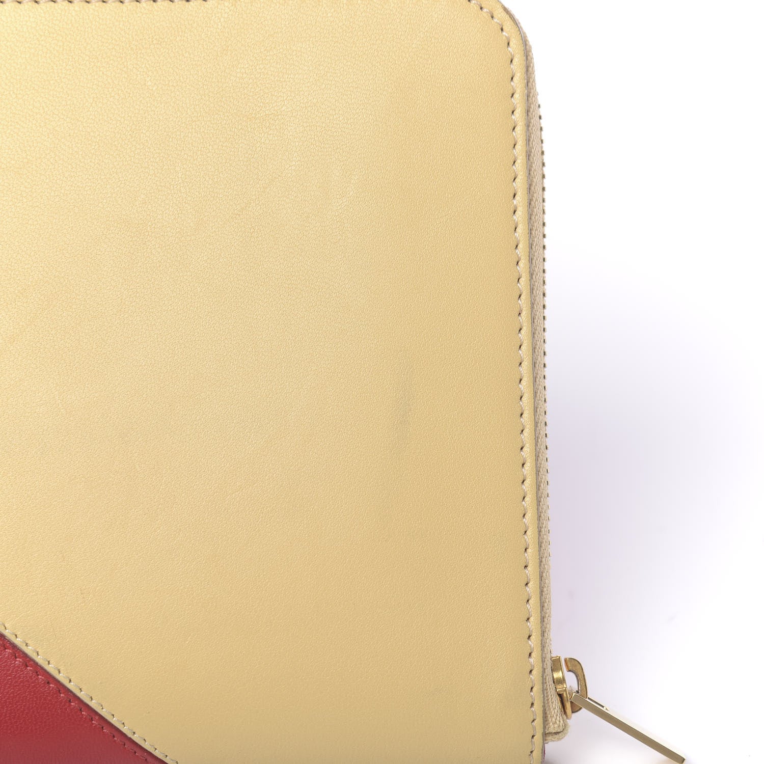 Celine Goatskin Bi-Color Large Zip Around Multifunction Coeur Wallet Nude Red 12 of 13