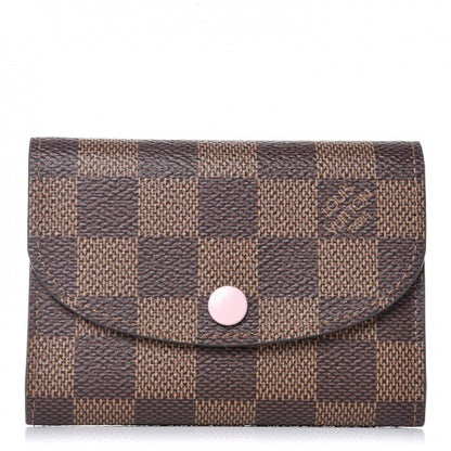 Louis Vuitton Damier Ebene Rosalie Coin Purse Rose Ballerine 1 of 8