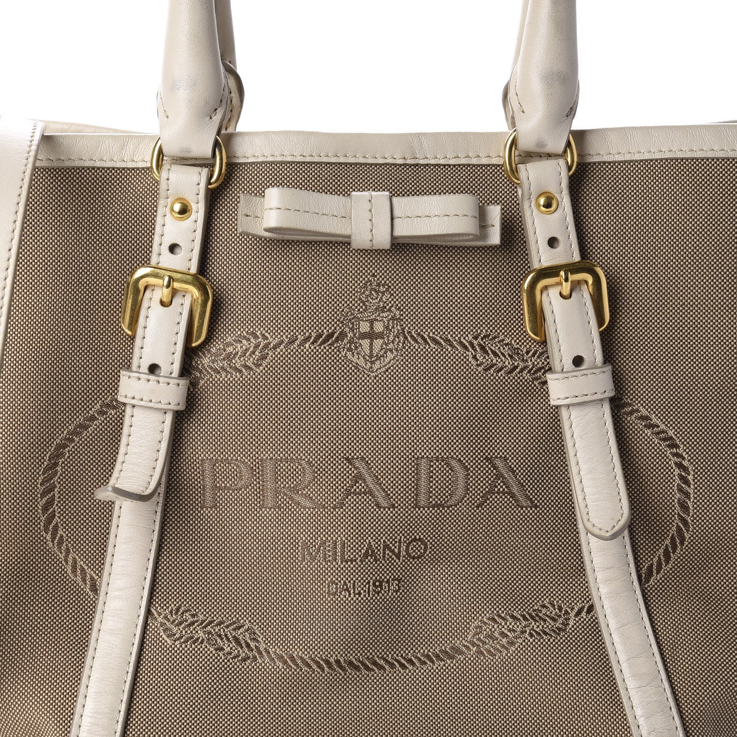 Prada Jacquard Logo Tote Talco 11 of 11