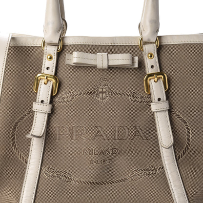 Prada Jacquard Logo Tote Talco 11 of 11