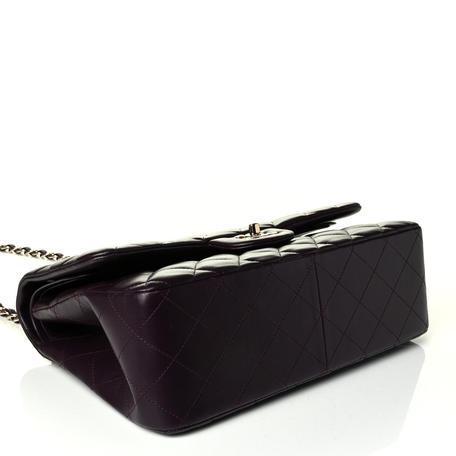 Chanel Lambskin Quilted Jumbo Double Flap Purple 3 of 9