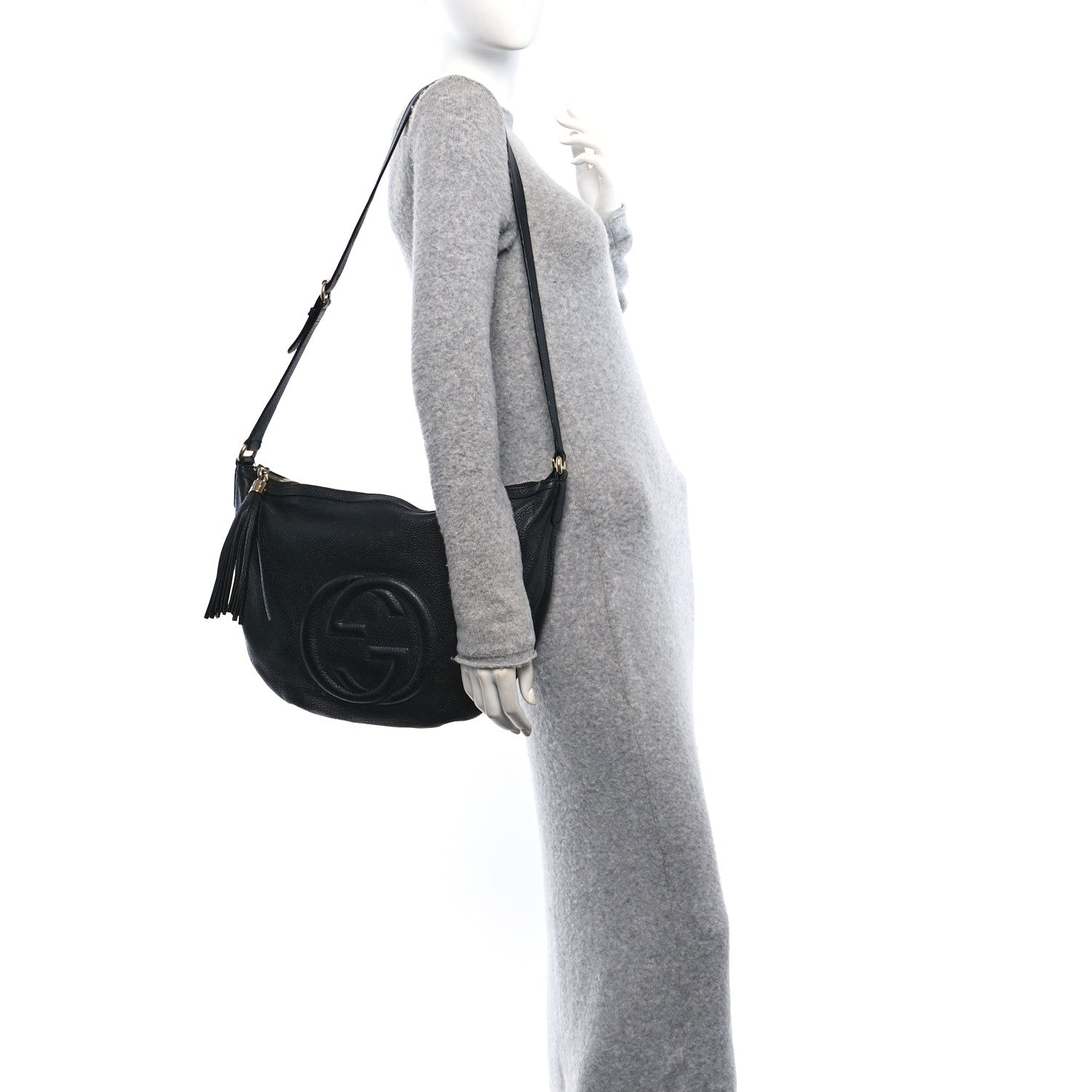 Gucci Pebbled Calfskin Medium Soho Hobo Black 2 of 16