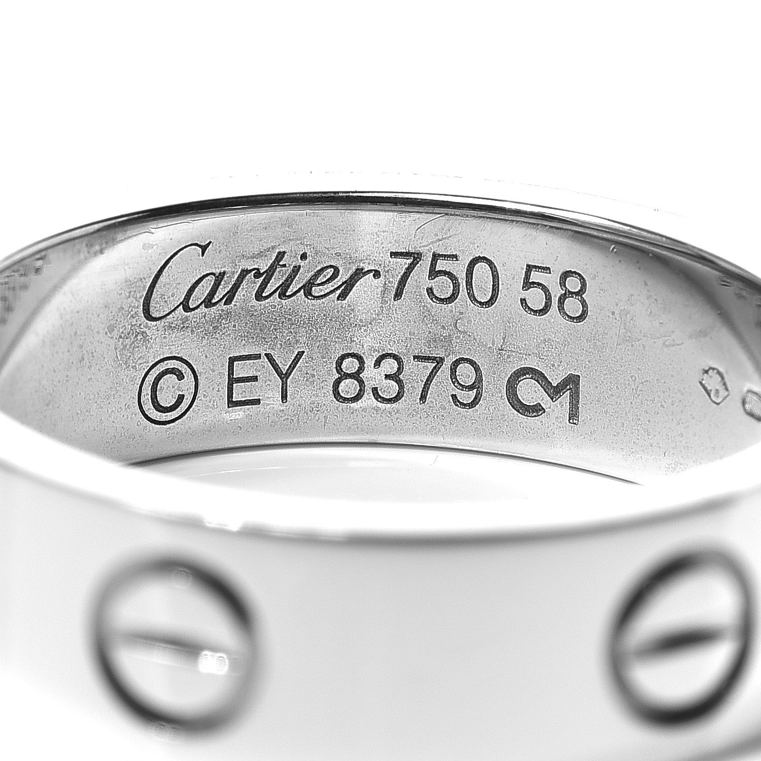 Cartier 18K White Gold 6mm LOVE Ring 58 8.5 4 of 4