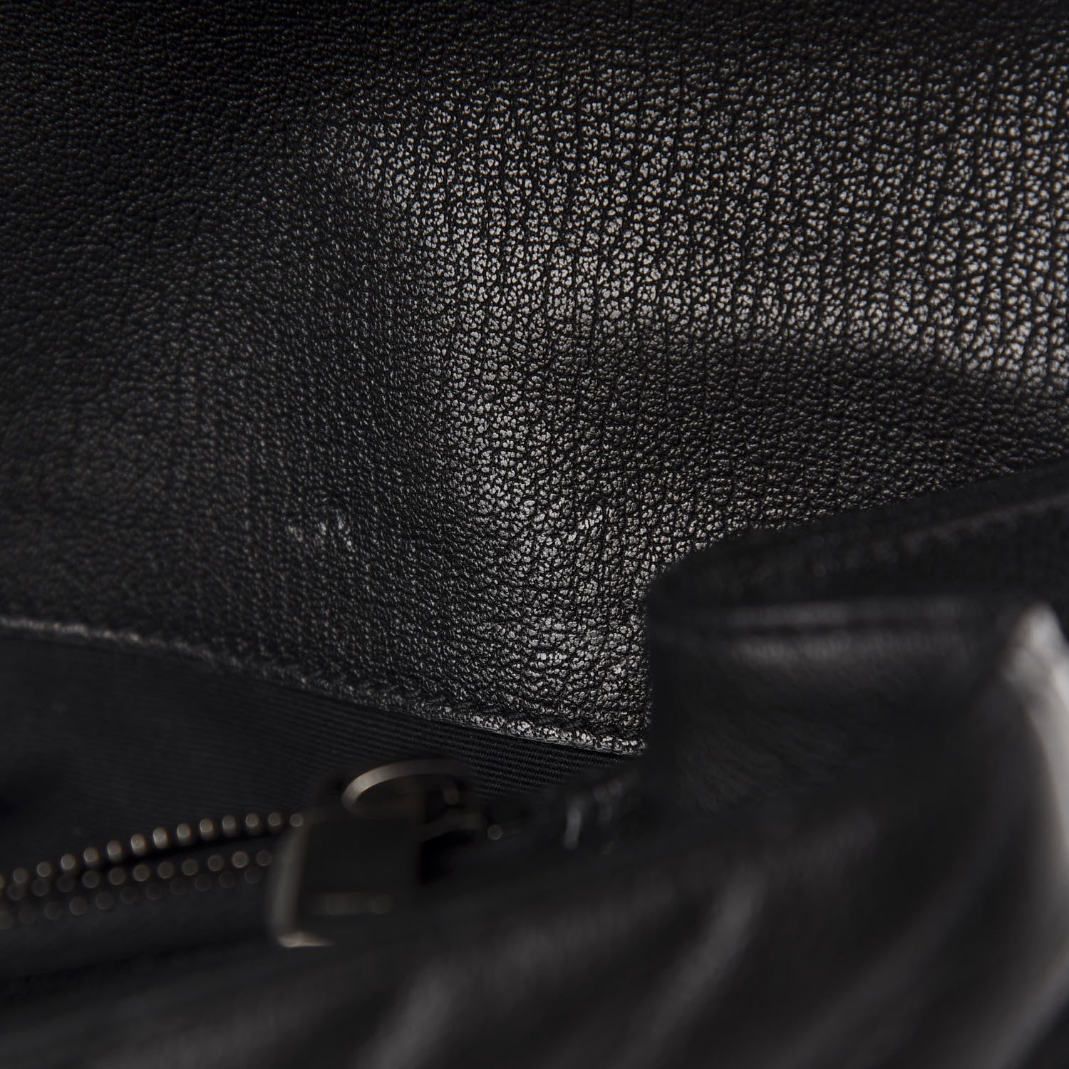 Saint Laurent Sheepskin Matelasse Chevron Monogram Large College Satchel Black 7 of 12