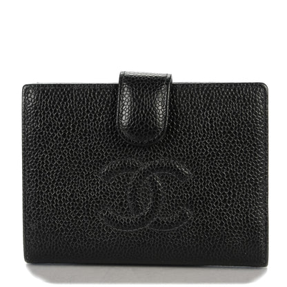 Chanel Caviar Timeless CC Compact French Wallet Black 1 of 8