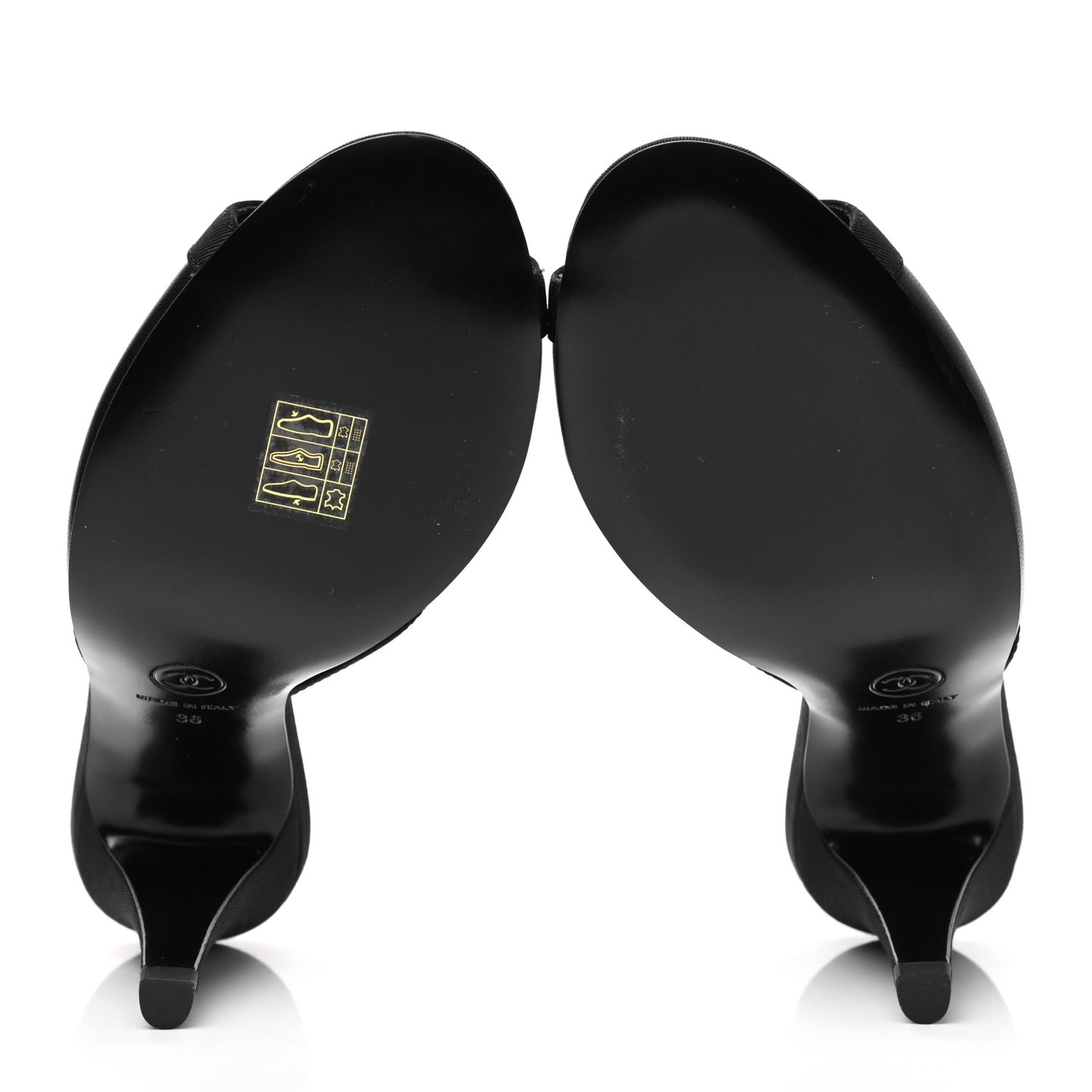 Lambskin Grosgrain CC Mules 36 Black