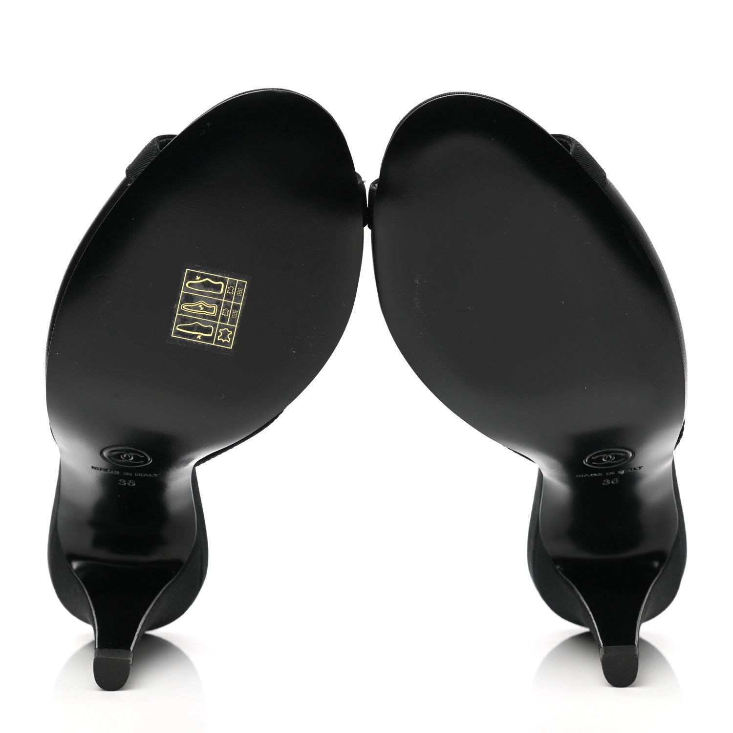 Chanel Lambskin Grosgrain CC Mules 36 Black 5 of 9