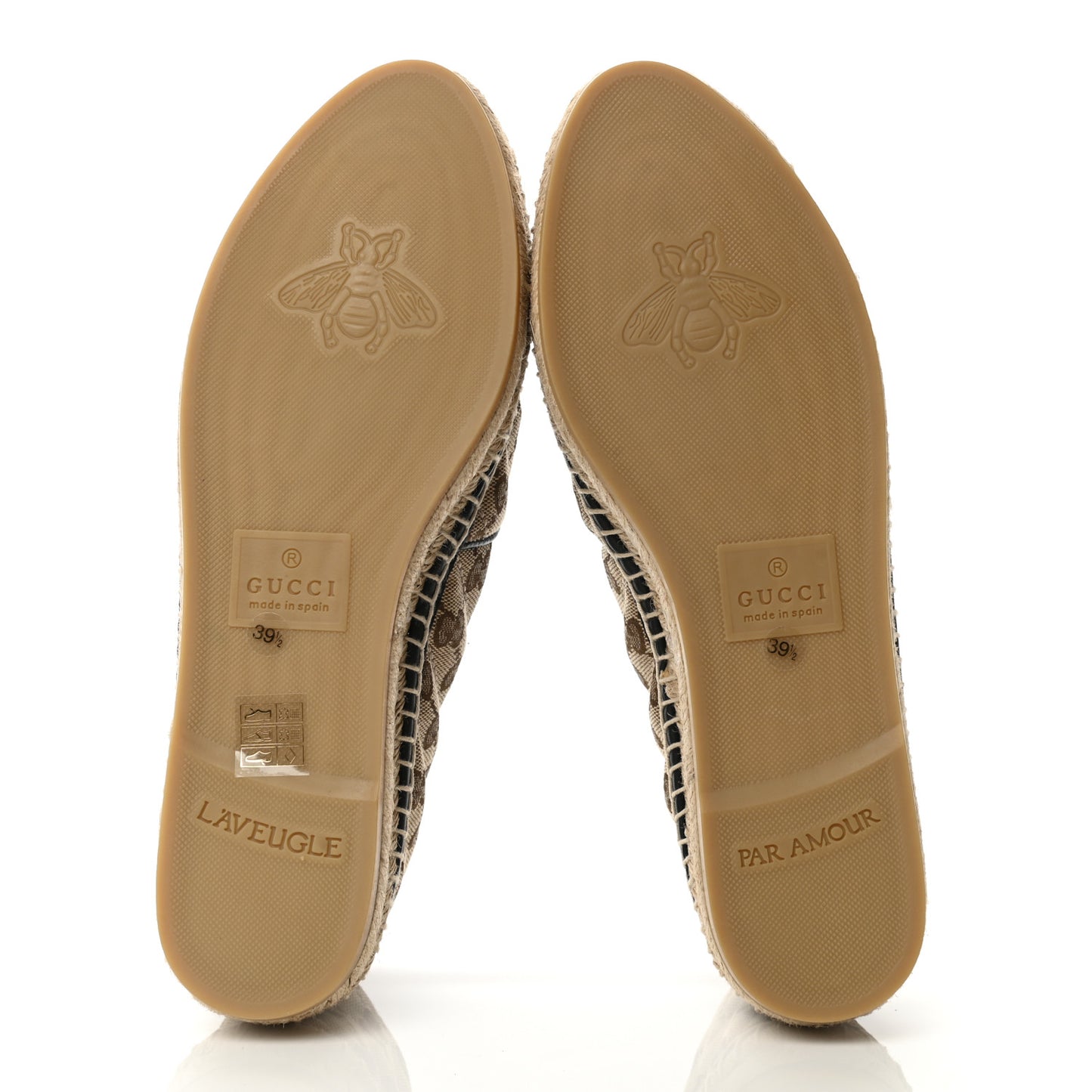 Monogram Matelasse Diagonal GG Marmont Espadrilles 39.5 Beige Ebony Black