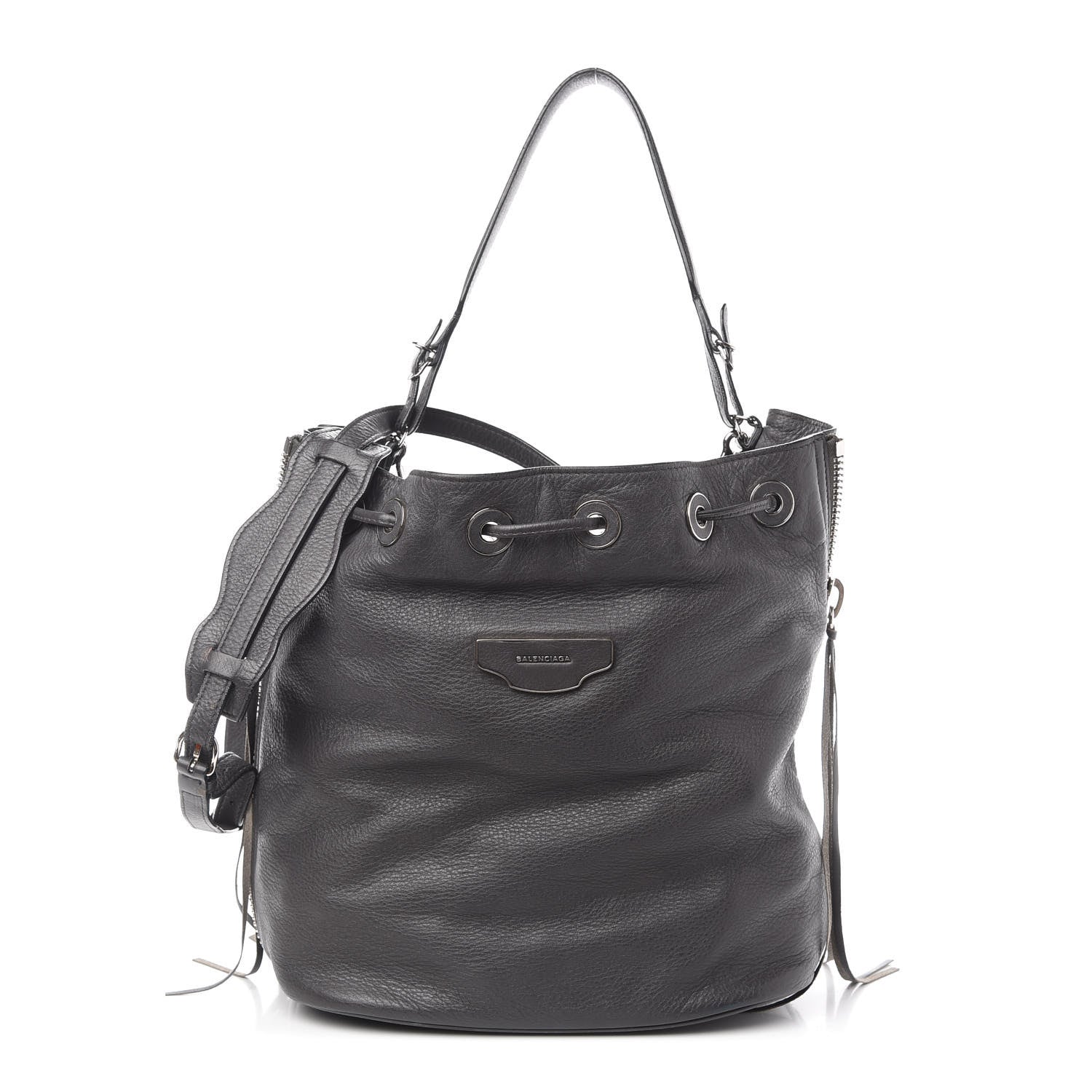 Balenciaga Veau Papier Plate Small Bucket Bag Gris Fossile 1 of 13