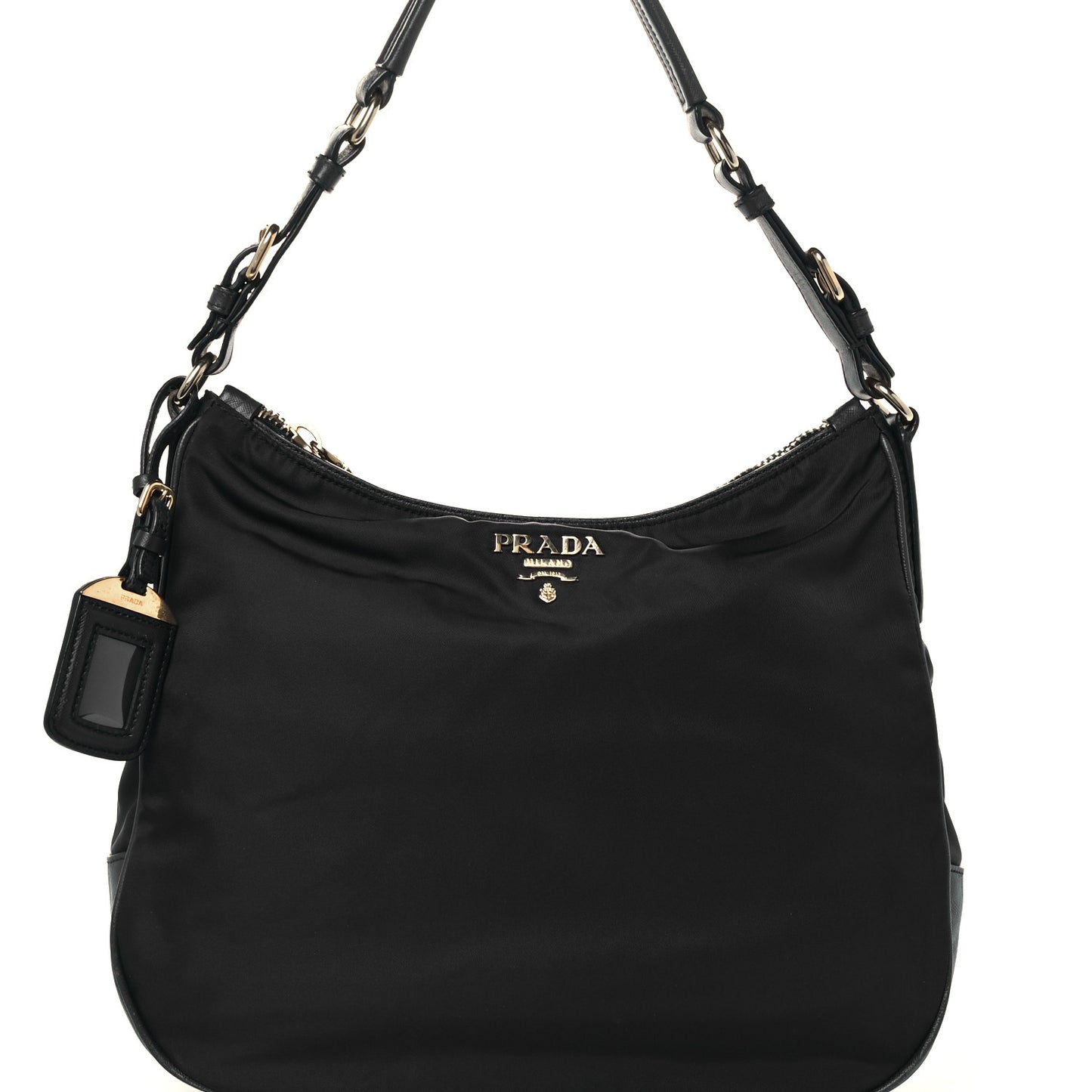 Tessuto Nylon Saffiano Hobo Baltico