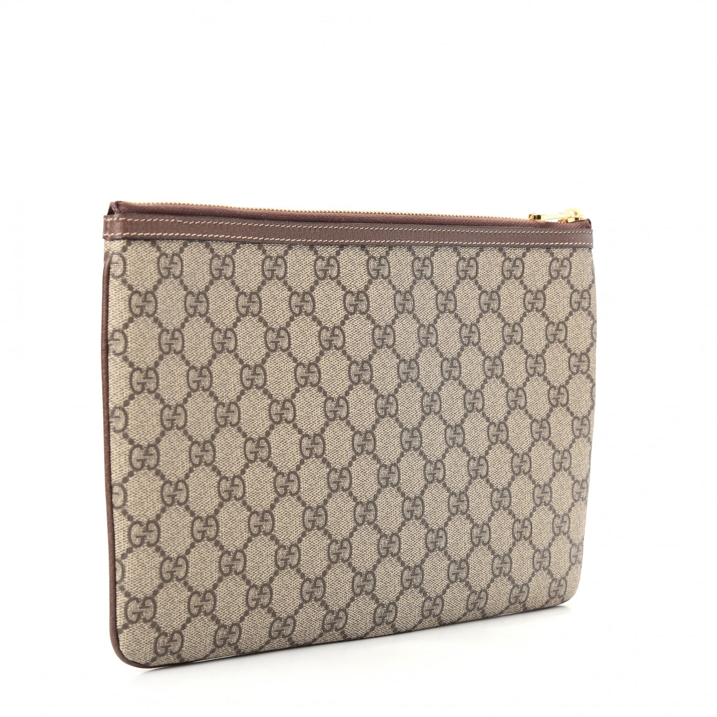 GG Supreme Monogram Large Ophidia Pouch Clutch Brown