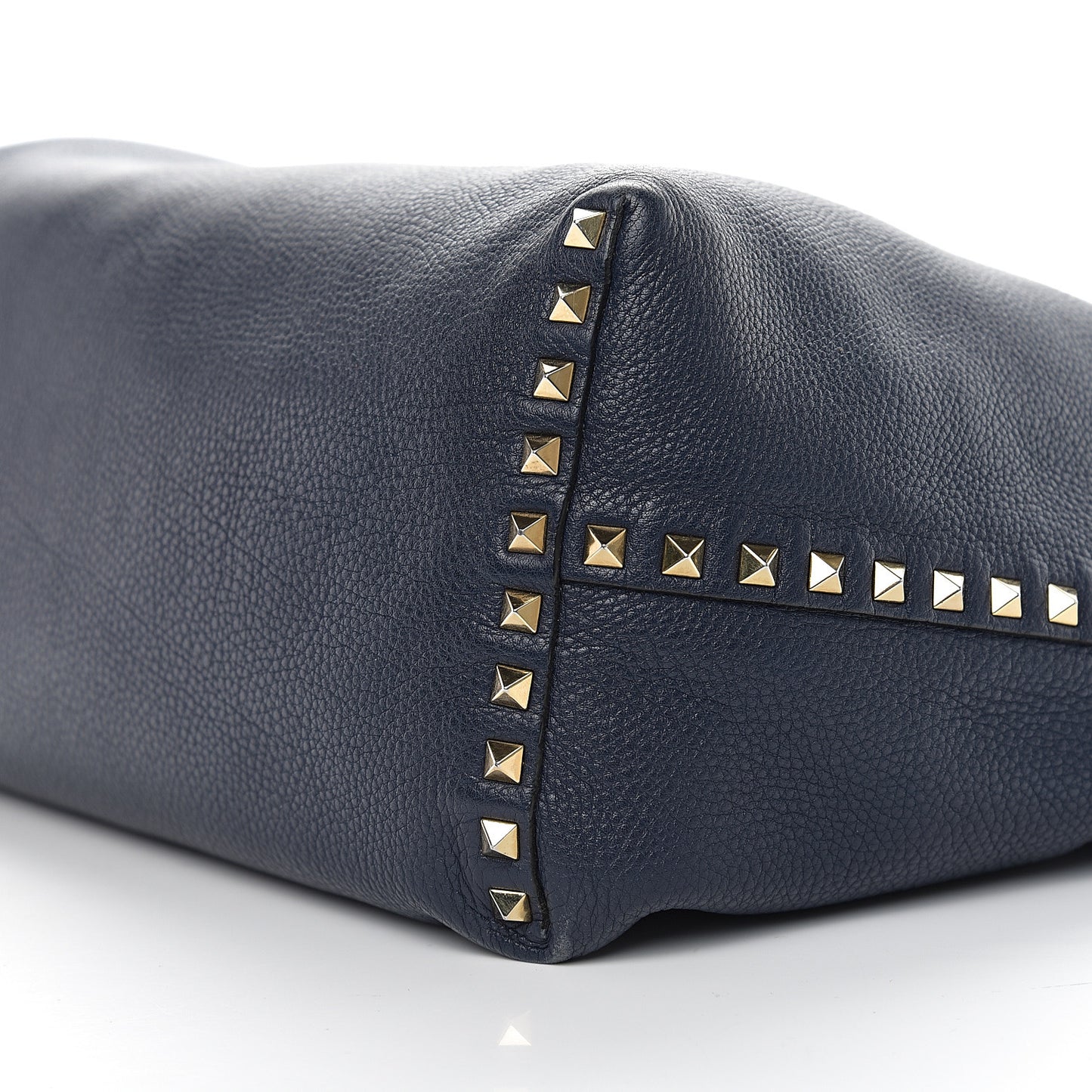 Pebbled Calfskin Large Rockstud Reversible Tote Light Cuir Marine