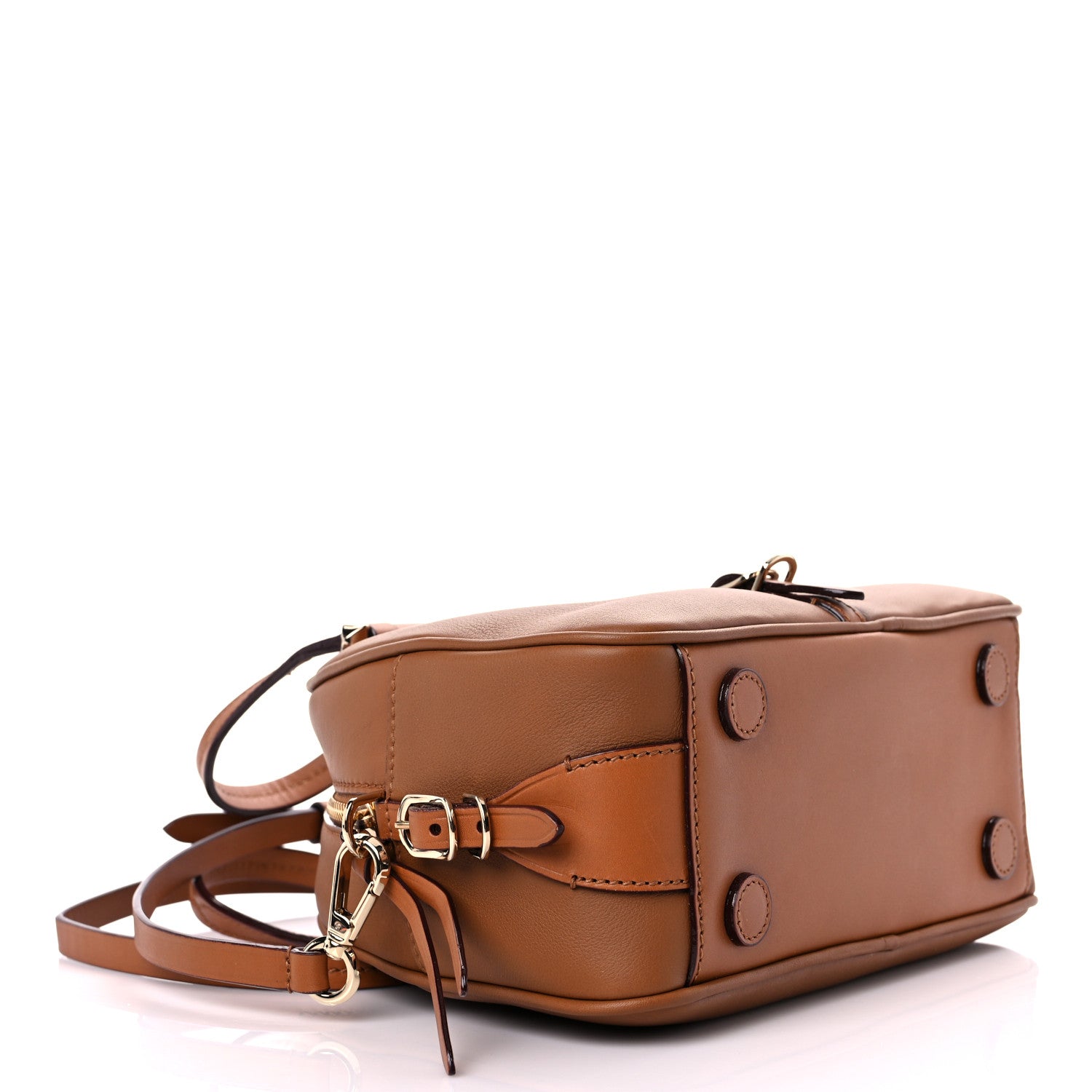 Jimmy Choo Calfskin Small Varenne Bowling Bag Brown 4 of 14