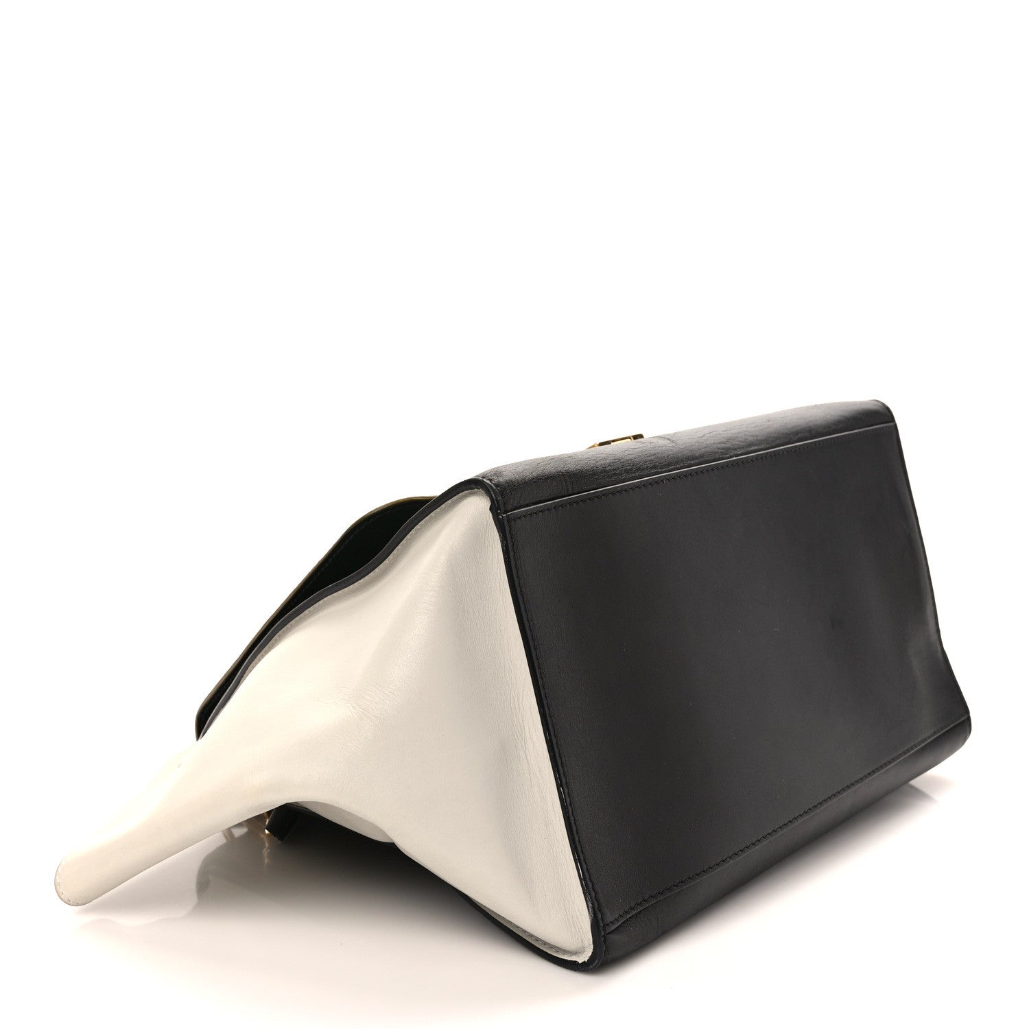 Celine Smooth Calfskin Suede Medium Tri-Color Trapeze Brown Black 4 of 8