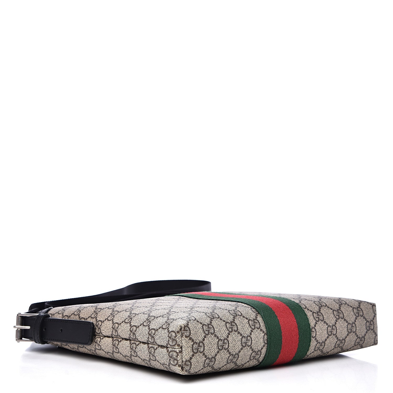 Gucci GG Supreme Monogram Web Messenger Bag Black 3 of 9