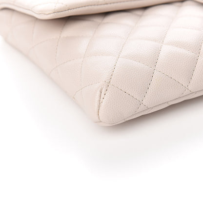 Chanel Caviar Quilted Flap Clutch Ivory 8 of 11