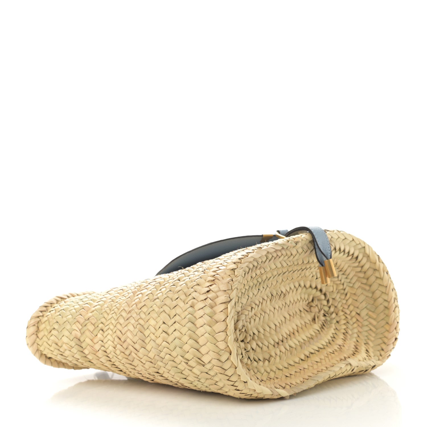 Chloe Raffia Small Grain Calfskin Medium Marcie Basket Shady Blue 4 of 9