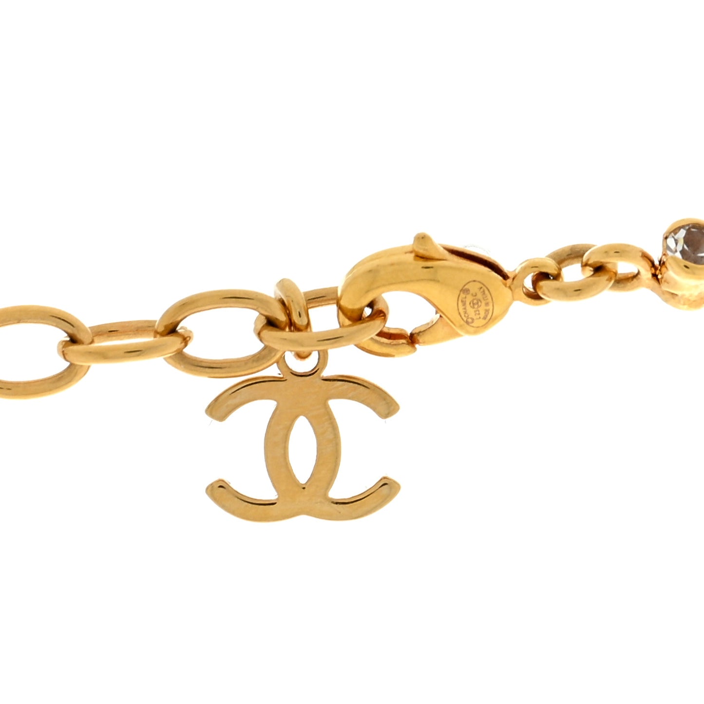 Metal Crystal CC Marquise Choker Gold
