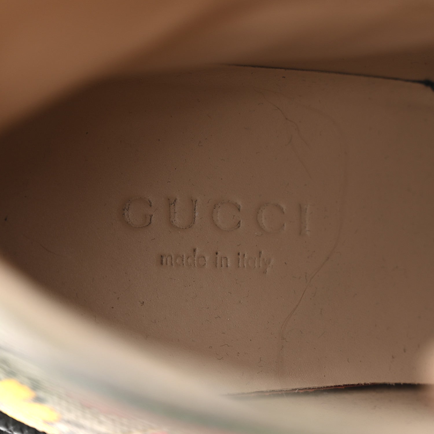 Gucci GG Supreme Monogram Flora Lace Up Combat Ankle Boots 37.5 Beige Multicolor Red 7 of 9
