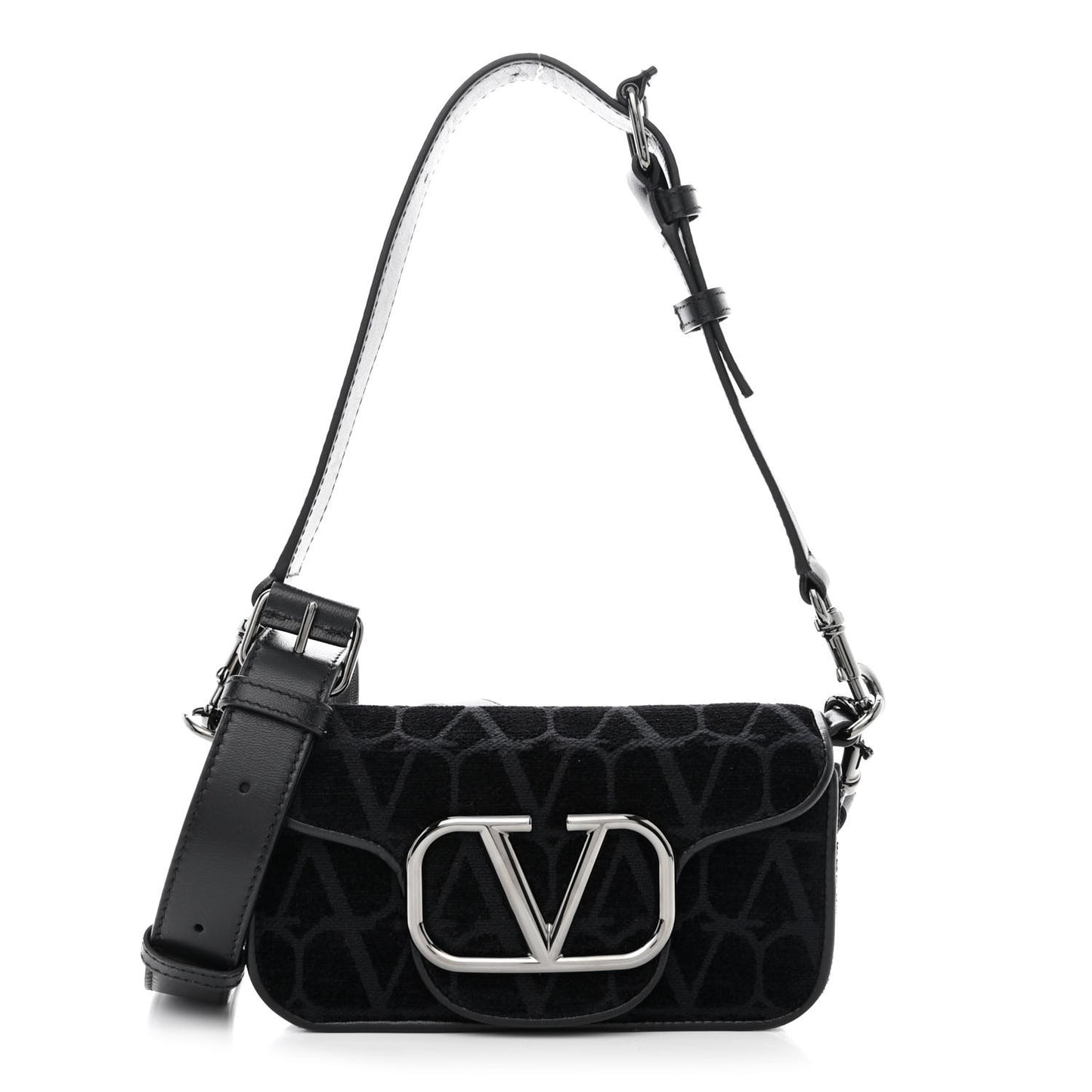 Canvas Toile Iconographe Vlogo Mini Loco Crossbody Bag Black