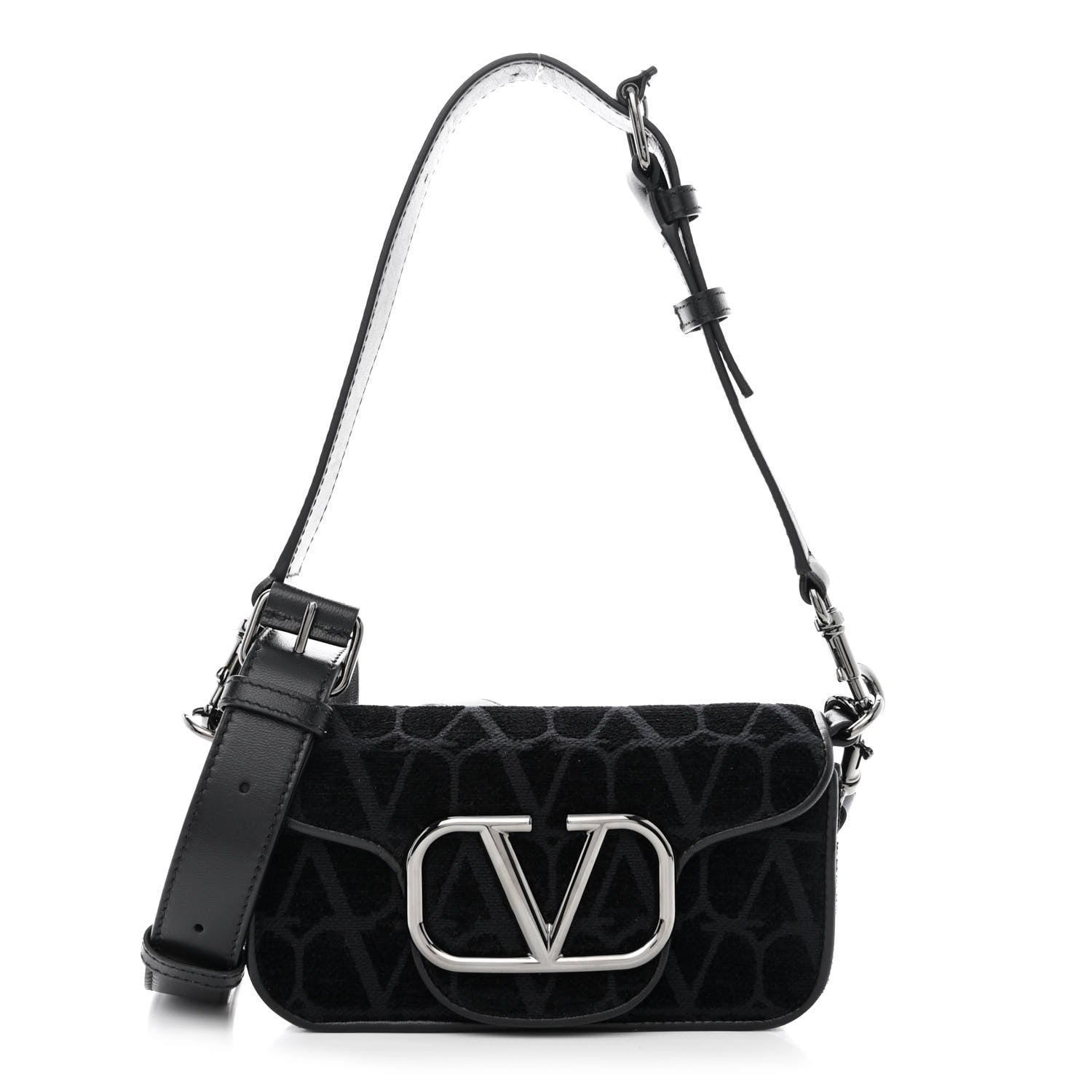 Valentino Garavani Canvas Toile Iconographe Vlogo Mini Loco Crossbody Bag Black 1 of 11