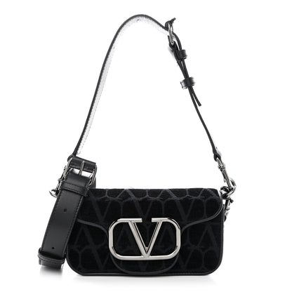 Valentino Garavani Canvas Toile Iconographe Vlogo Mini Loco Crossbody Bag Black 1 of 11