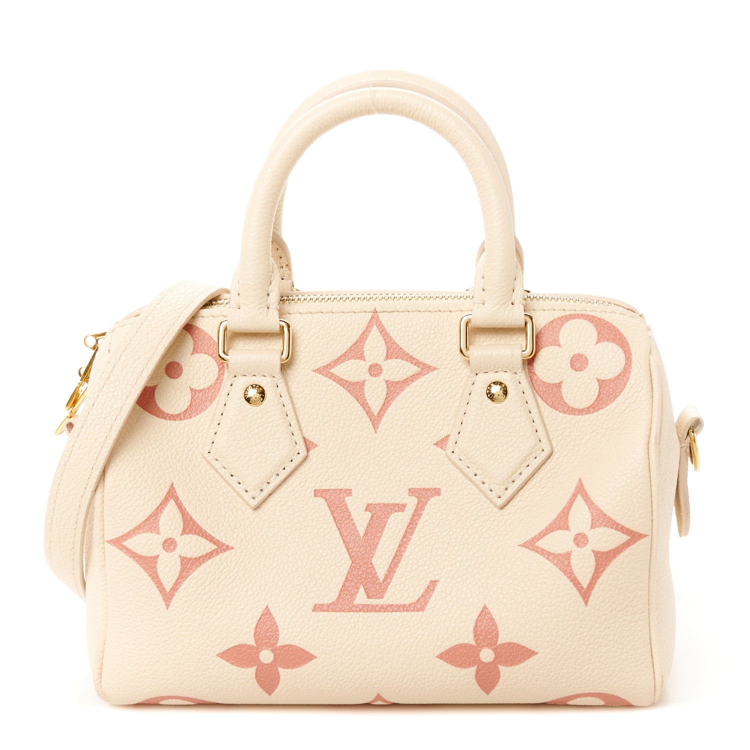 Louis Vuitton Empreinte Monogram Giant Speedy Bandouliere 20 Creme Rose Trianon 1 of 9