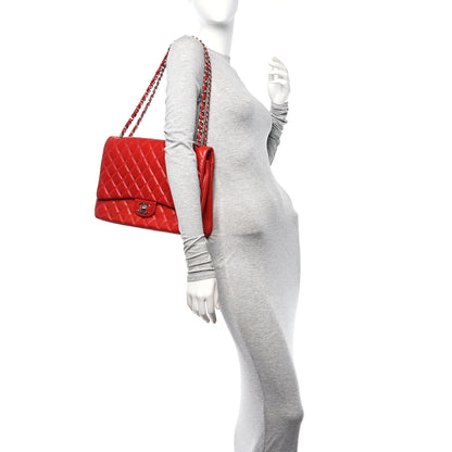 Chanel Lambskin Quilted Maxi Double Flap Red 2 of 13