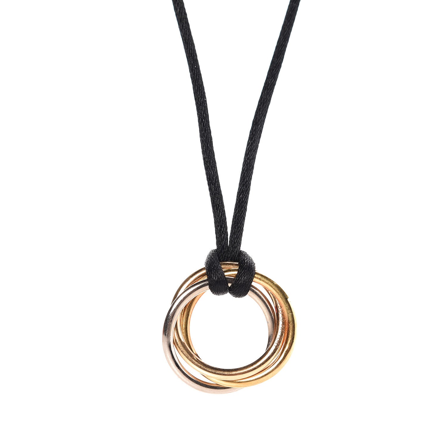 18K Pink Yellow White Gold Trinity Cord Necklace