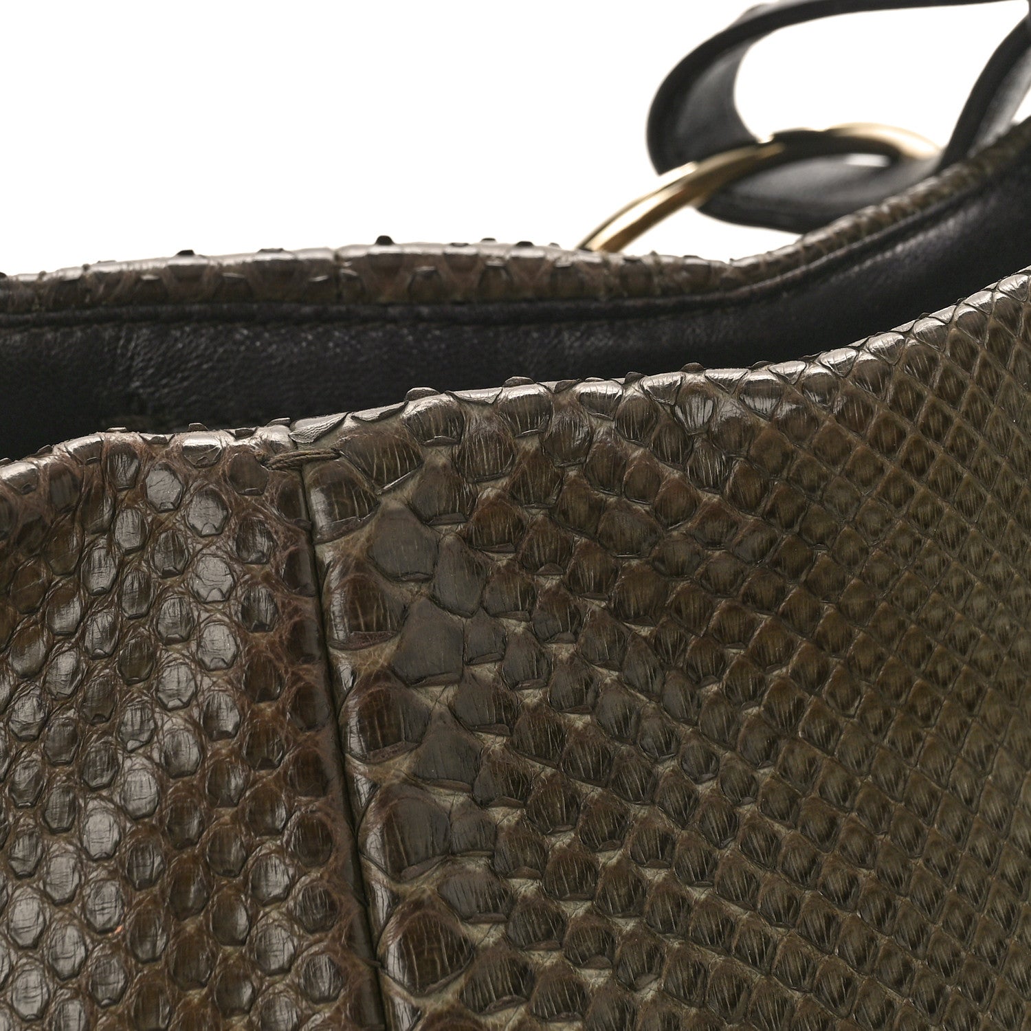 Saint Laurent Snakeskin Saharienne Shoulder Bag Green 9 of 9