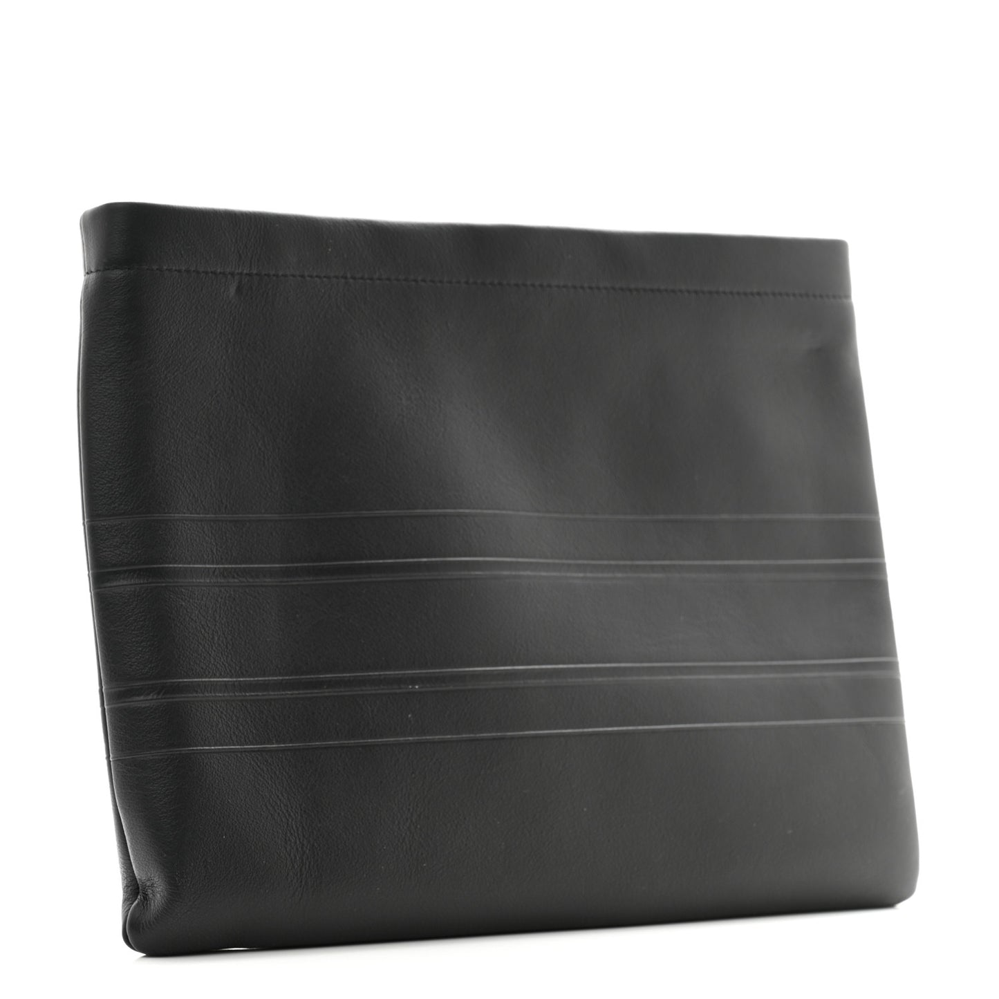 Calfskin Medium Diordouble Zip Pouch Black