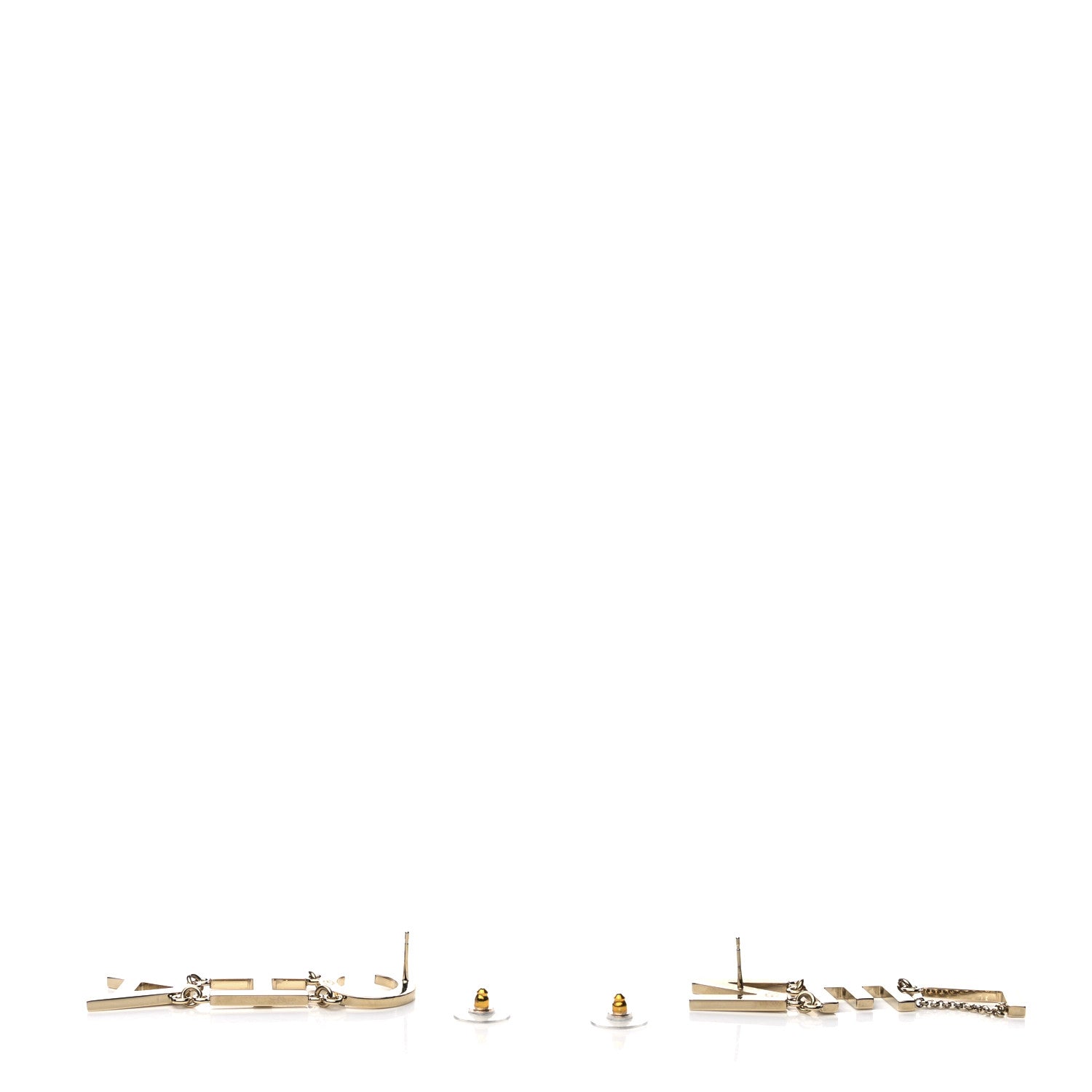 Chanel Metal Cha-Nel Logo Drop Earrings Gold 4 of 6