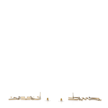 Chanel Metal Cha-Nel Logo Drop Earrings Gold 4 of 6