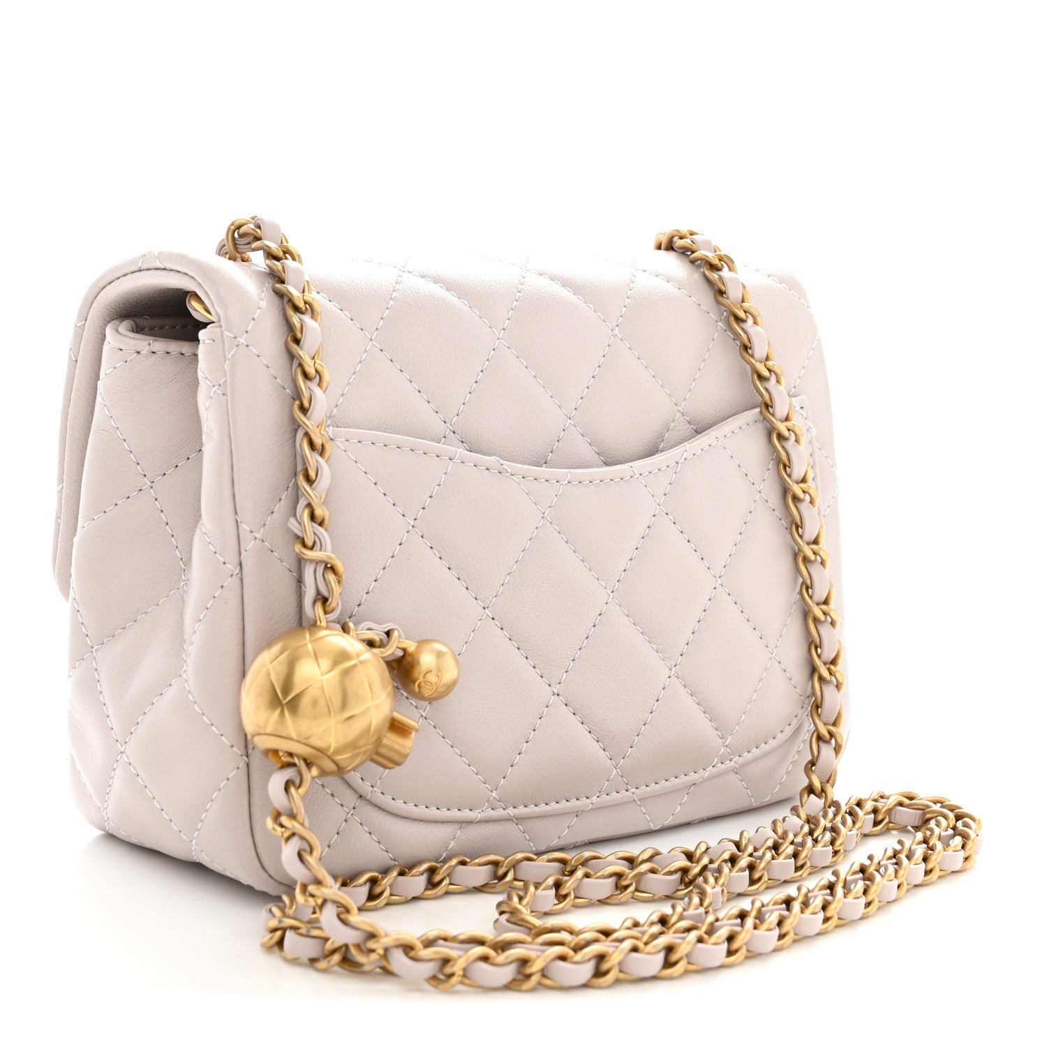 Chanel Lambskin Quilted Mini Pearl Crush Flap Light Purple 3 of 11