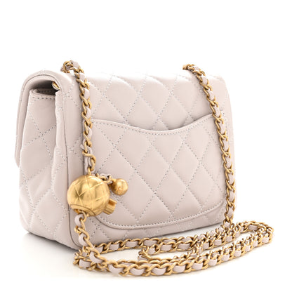 Chanel Lambskin Quilted Mini Pearl Crush Flap Light Purple 3 of 11