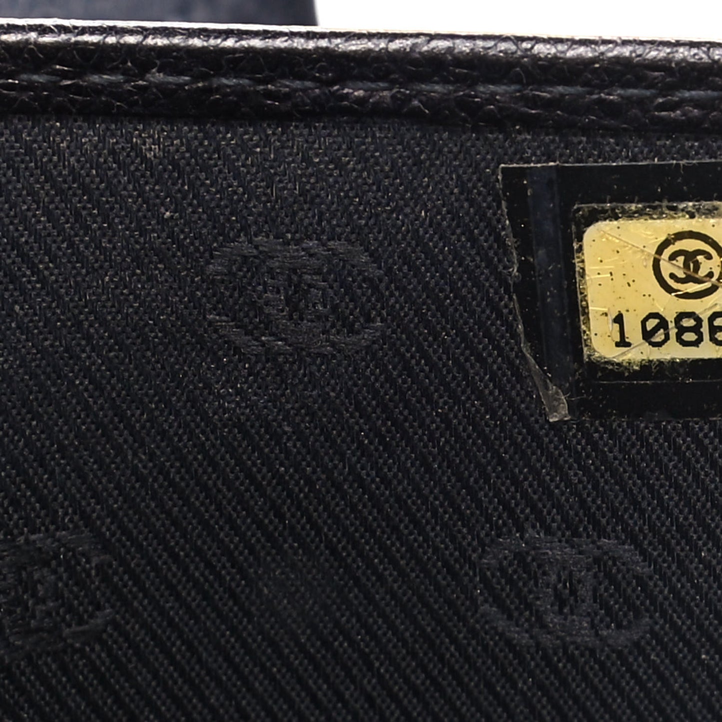 Grained Calfskin CC Button Flap Wallet Black