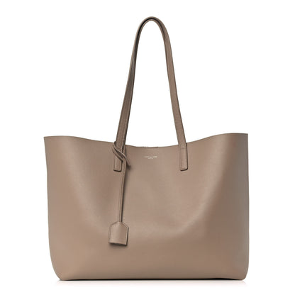 Saint Laurent Calfskin Large Shopping Tote Dark Beige 3 of 18