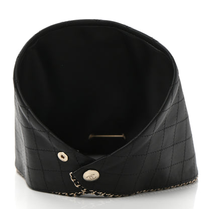 Chanel Lambskin Calfskin Chain CC Bandana Black Gold 4 of 11