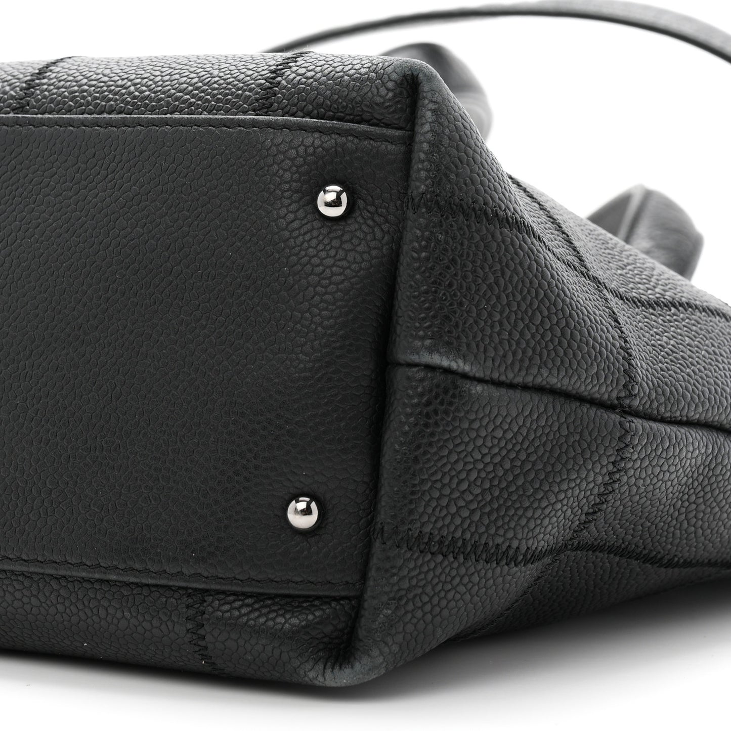 Caviar Square Stitched Tote Black