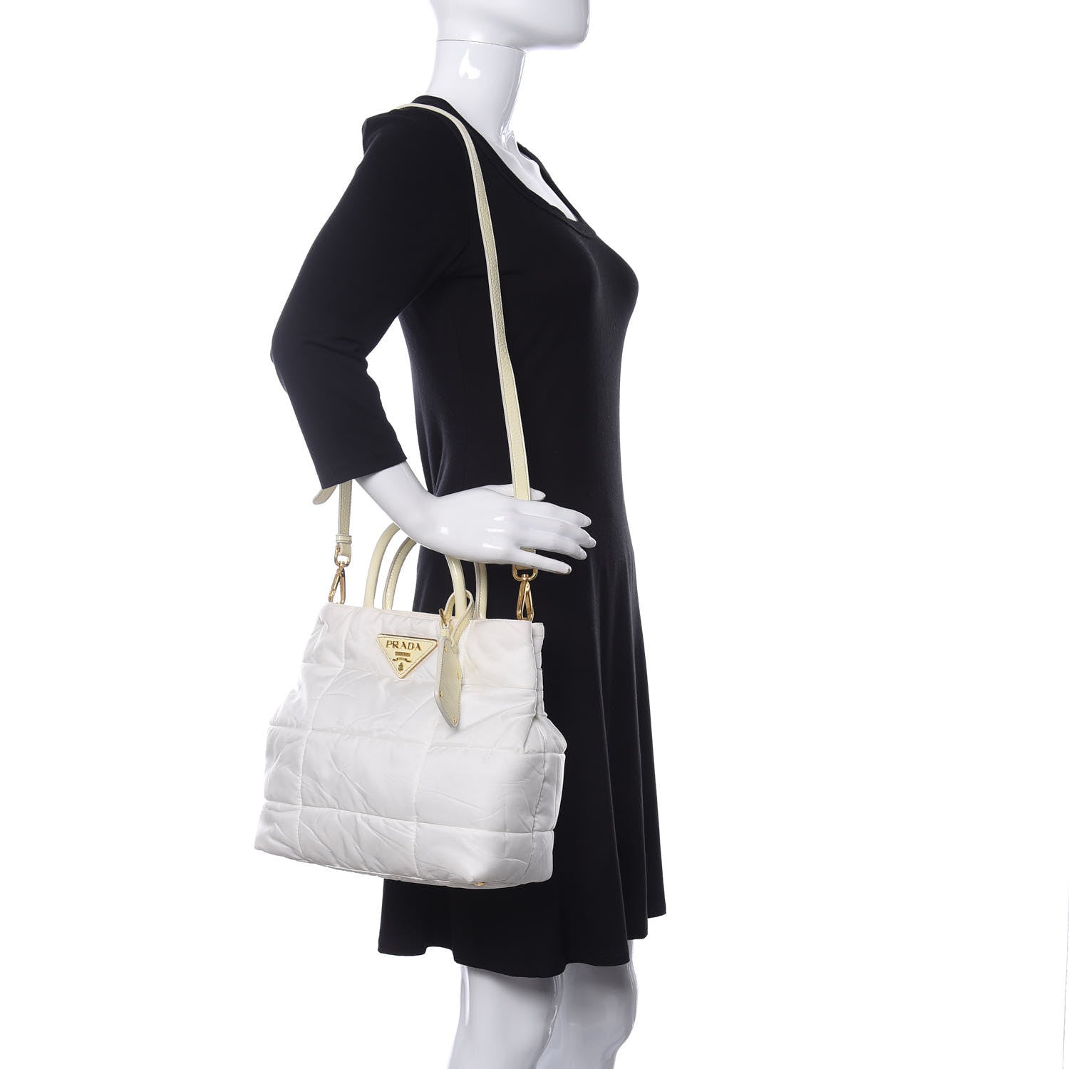 Prada Tessuto Nylon Quilted Bag White 2 of 13