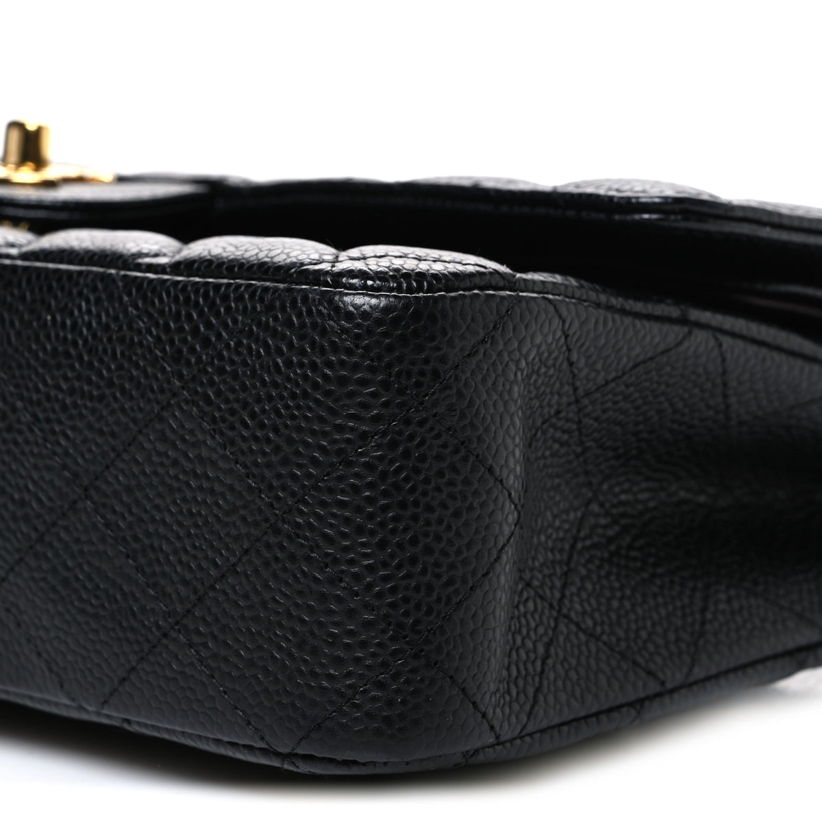 Caviar Quilted Medium Double Flap Black