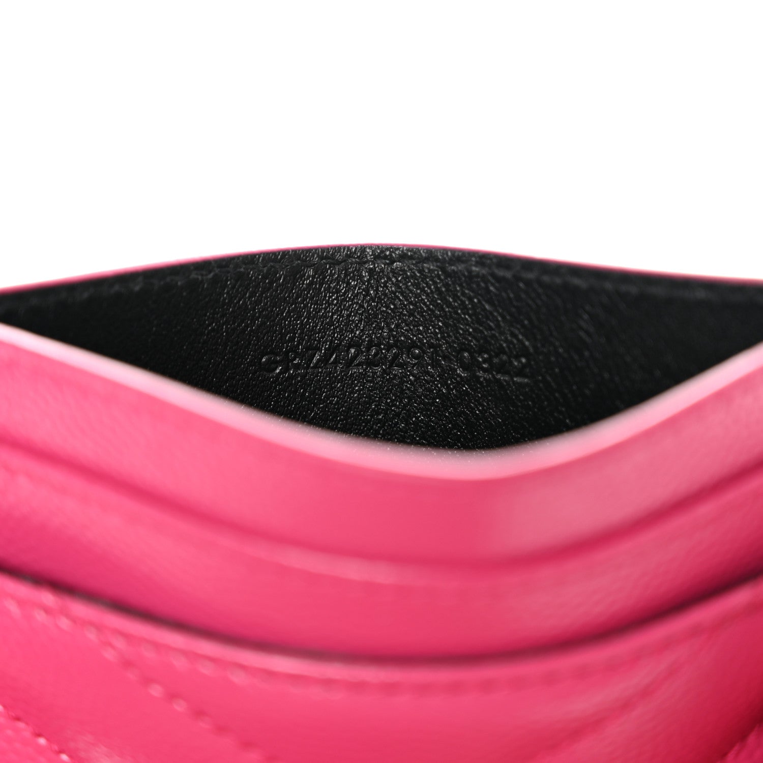 Saint Laurent Grain De Poudre Matelasse Chevron Monogram Credit Card Case Fresh Fuxia 7 of 8