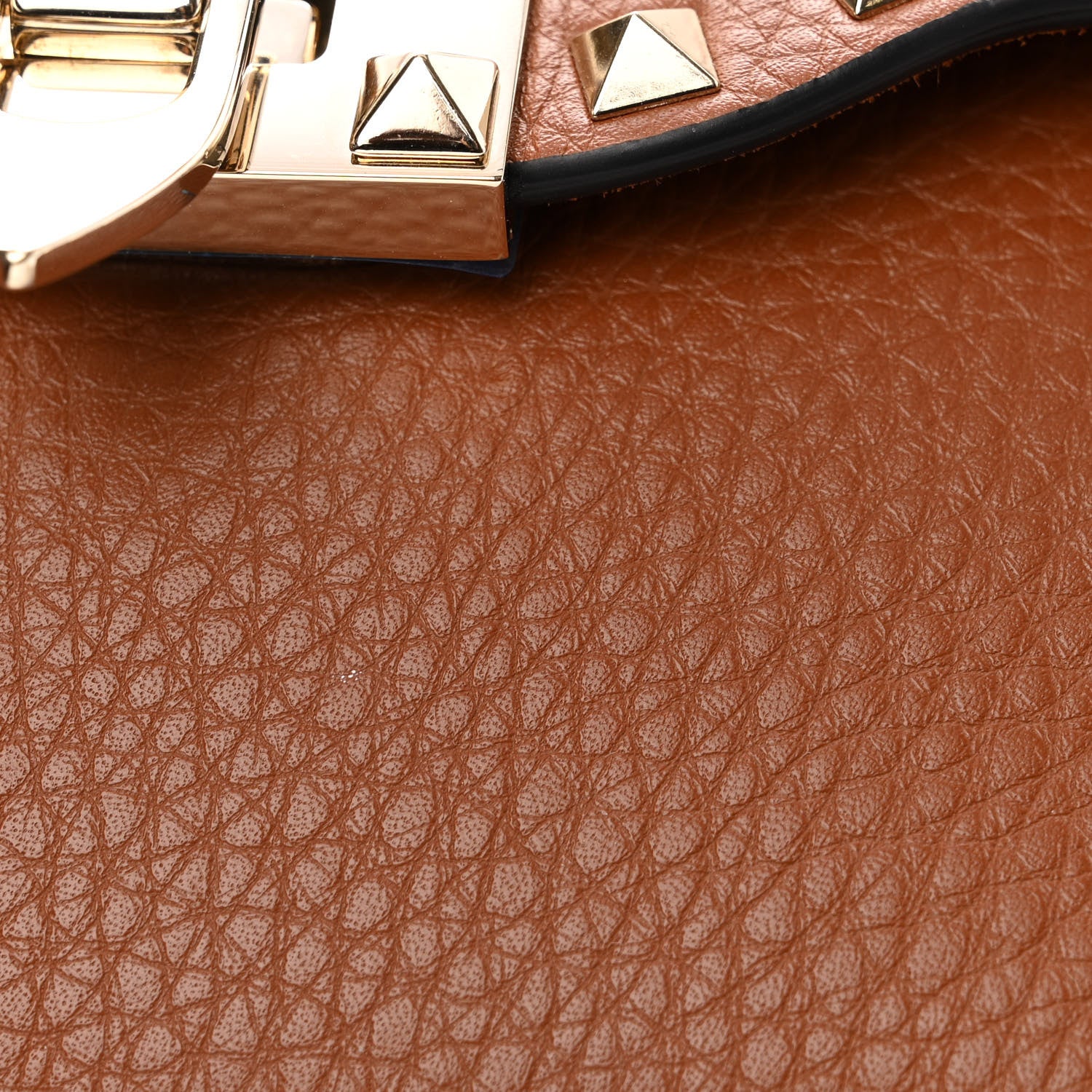 Valentino Garavani Pebbled Calfskin Medium Rockstud Flip Lock Crossbody Bag Bright Cognac 10 of 10