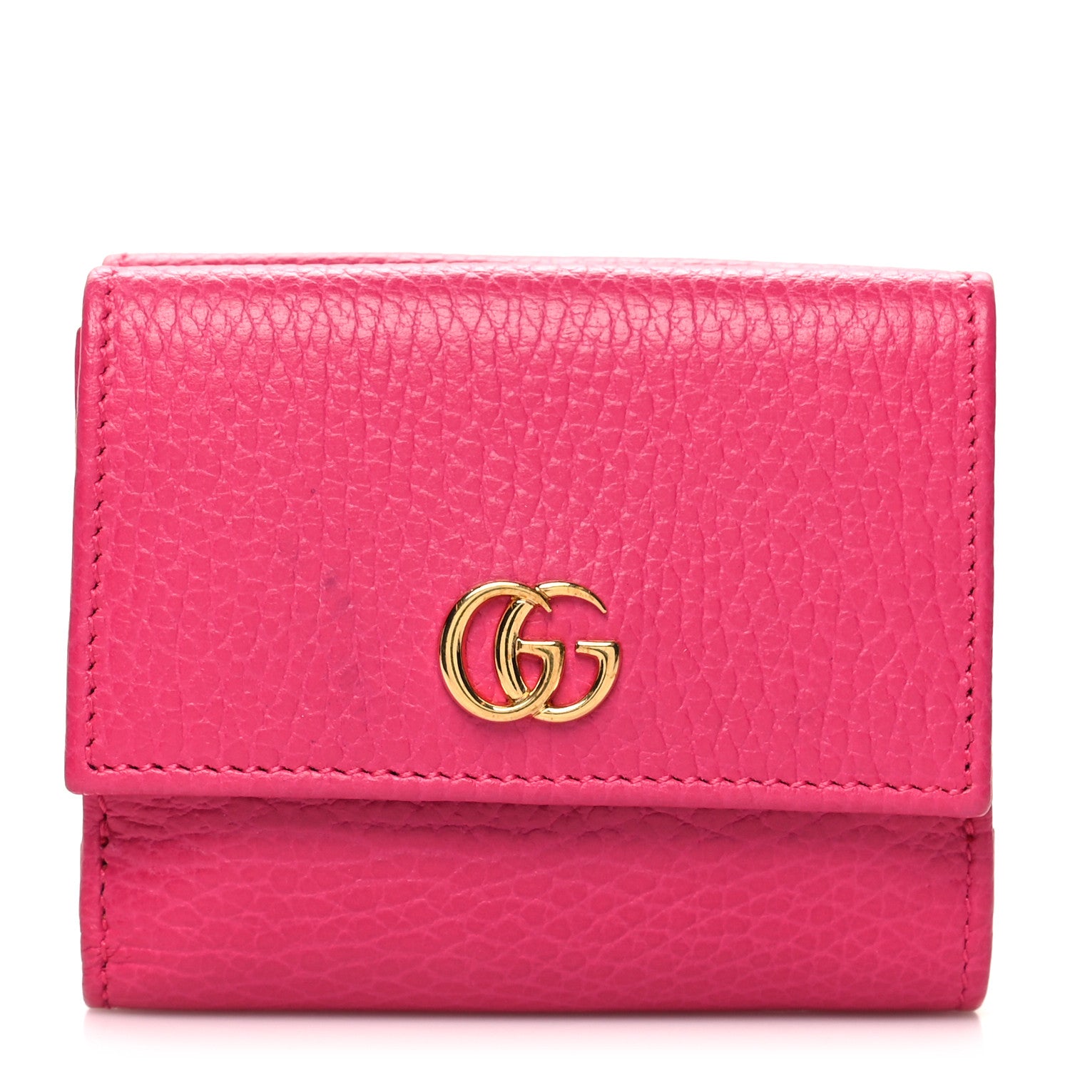 Gucci Dollar Calfskin GG Marmont Compact Wallet Box Pink 1 of 9