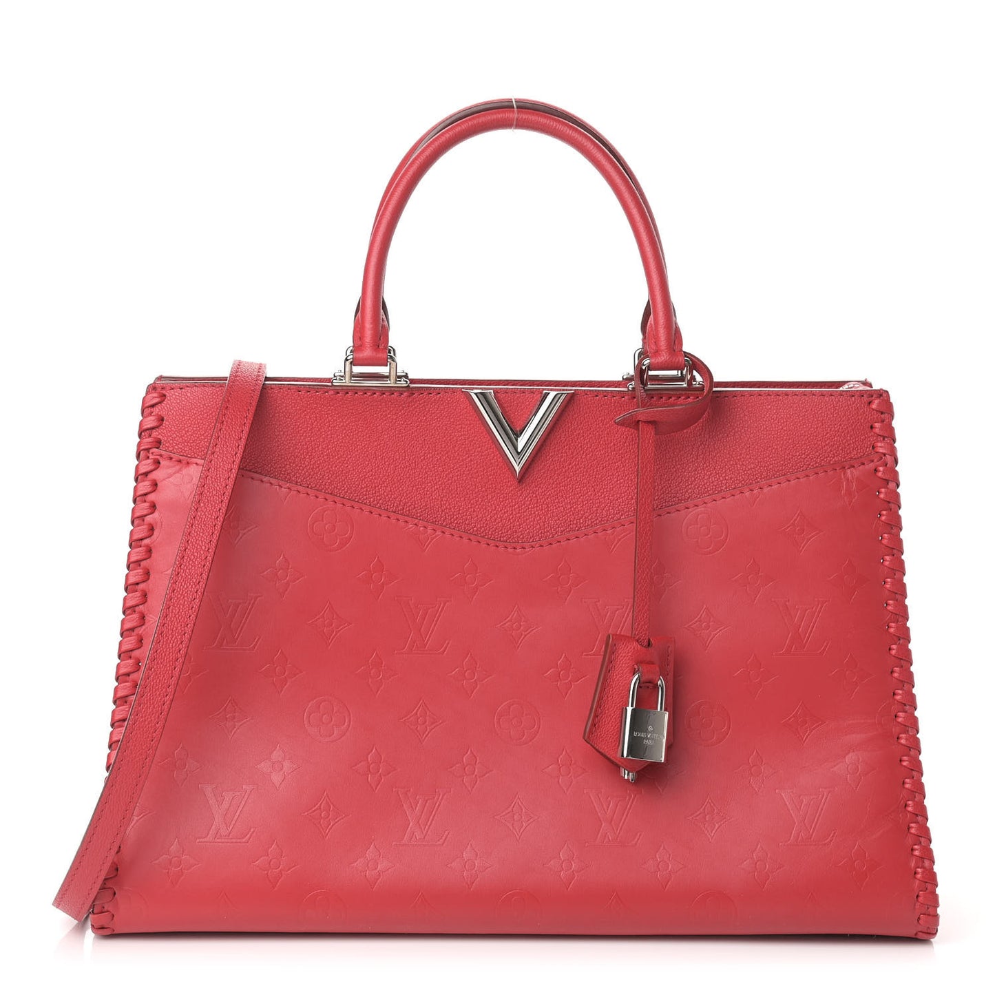 Monogram Cuir Plume Very Zipped Tote Rubis