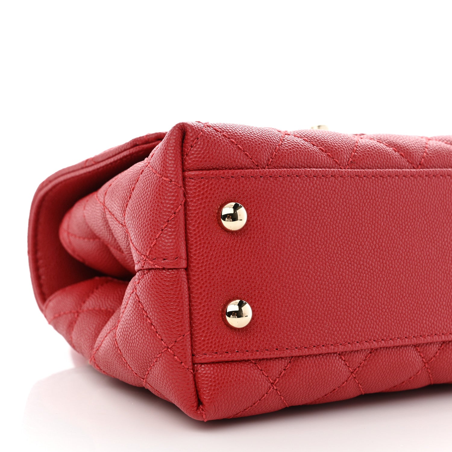 Chanel Caviar Quilted Mini Coco Handle Flap Red 9 of 13
