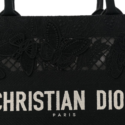 Christian Dior Embroidered 3D Macrame D-Lace Butterfly Medium Book Tote Black Multicolor 8 of 11