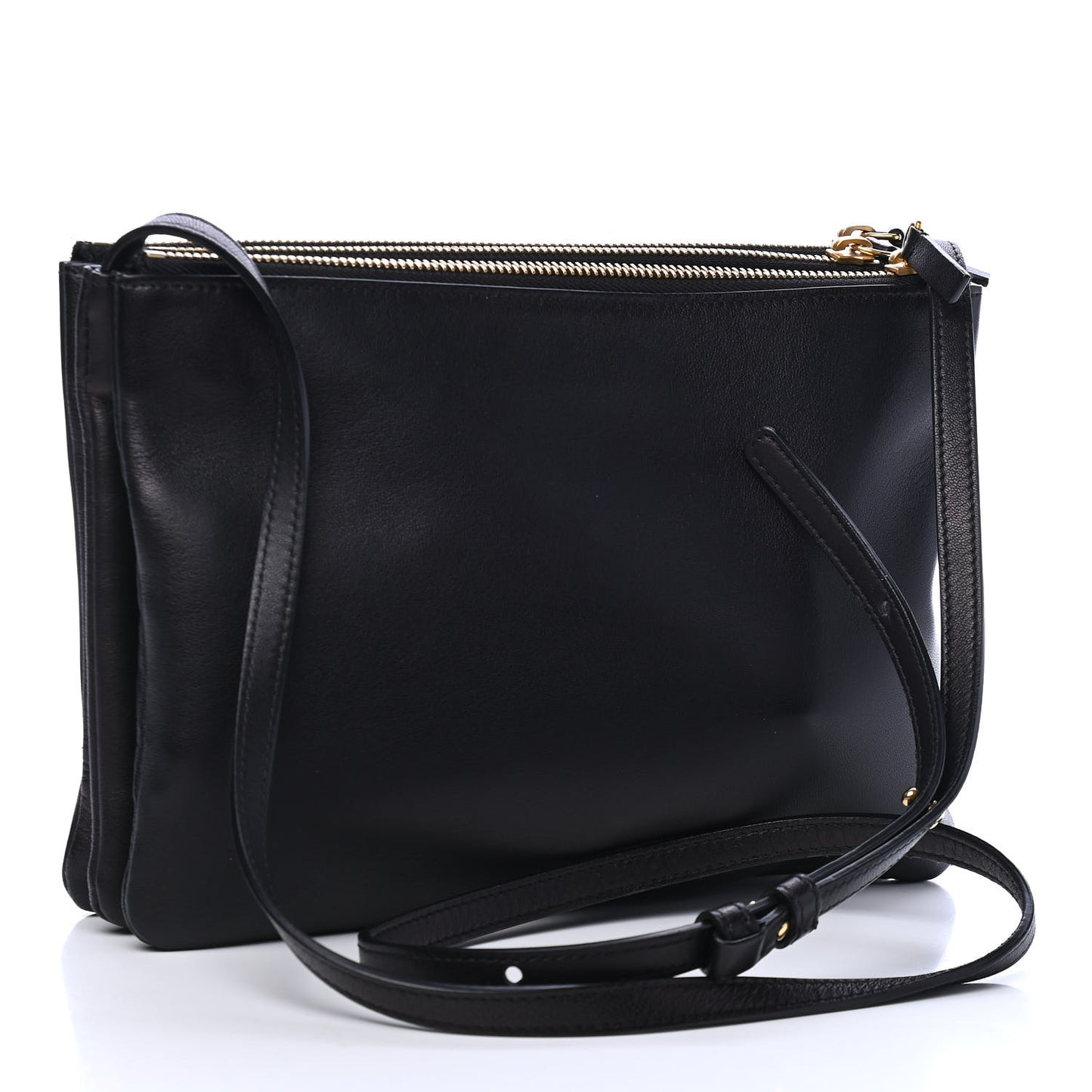 Lambskin Large Trio Crossbody Bag Black
