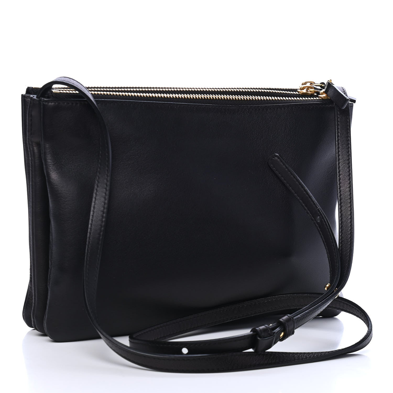 Celine Lambskin Large Trio Crossbody Bag Black 2 of 5